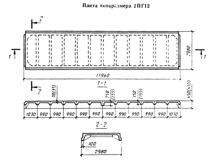 Масштаб 12. Плиты покрытия 1пг12. Ребристая плита 2пг12. Ребристая плита покрытия 3х12. Плита типоразмера 3пг12.